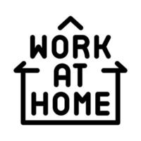 ilustración de contorno de vector de icono de trabajo en casa