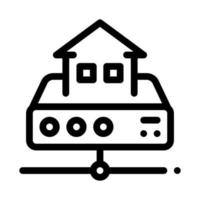 remote work server icon vector outline illustration