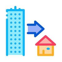 skyscraper and house icon vector outline illustration