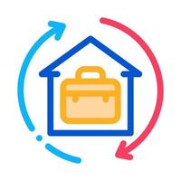 case in home with circle arrows icon vector outline illustration