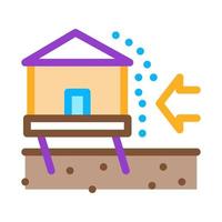 house demolishes with wind icon vector outline illustration