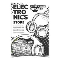 Electronics Store Discount Advertise Banner Vector