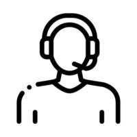 webshop call center operator icon vector outline illustration