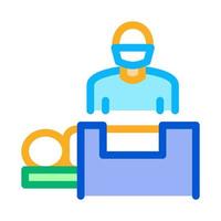surgeon nad patient on surgical table icon vector outline illustration