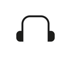 concepto de auriculares de diseño de logotipo de música y podcast de dj vector