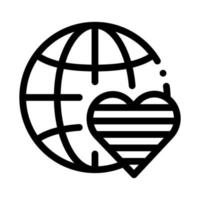 ilustración de contorno de vector de icono de amor libre de mundo lgbt