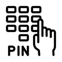 ilustración de contorno de vector de icono de código pin entre