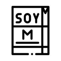 ilustración de contorno de vector de icono de paquete de leche de soja