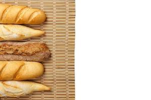 Various of french baguette isolated on white background photo