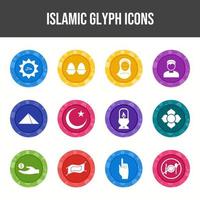 hermoso conjunto de iconos de vector islámico