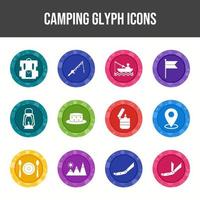 Beautiful Camping vector icon set