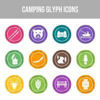 Beautiful Camping vector icon set