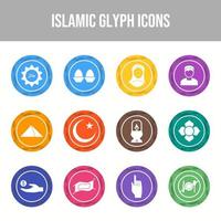 hermoso conjunto de iconos de vector islámico