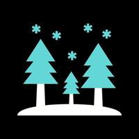 Snowing in trees Vector Icon