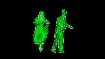 Couple dance video with transparent background. looped dance animation