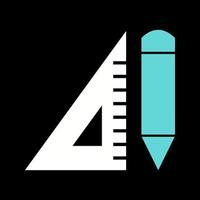 Pencil and Set Square Vector Icon