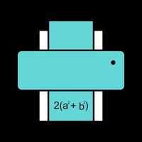 icono de vector de hoja de matemáticas de impresión