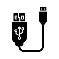 icono de vector de cable usb