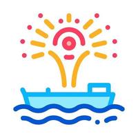 firework sparkle on boat icon vector outline illustration