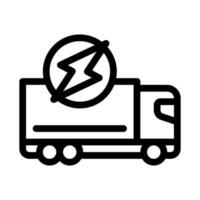 electro truck cargo icon vector outline illustration