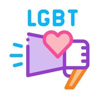 ilustración de contorno de vector de icono de altavoz lgbt