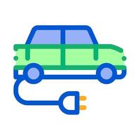 ilustración de contorno de vector de icono de enchufe de carga de coche eléctrico