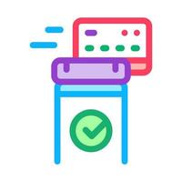 pos terminal approved card icon vector outline illustration
