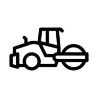 reparación de carreteras pavimentación tractor icono vector contorno ilustración