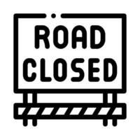 road closed sign icon vector outline illustration