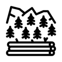 logging forest icon vector outline illustration