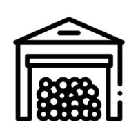 logging storage icon vector outline illustration