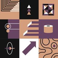 Modern abstract design in squares, prints vector