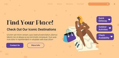 Find your place, check iconic destinations web vector