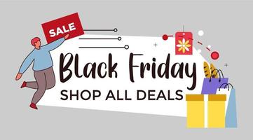 Black friday shop all deals, clearance and sales vector