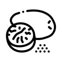 ilustración de contorno de vector de icono de nuez moscada