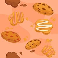 Cookies and biscuits pattern, seamless prints vector