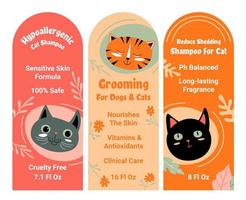 Shampoo for cats, hypoallergenic and sensitive vector