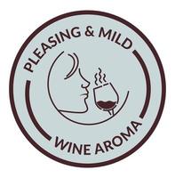 Pleasing and mild wine aroma, label or emblem vector