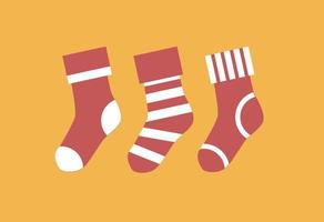 Knitted socks for presents, winter seasonal fun vector