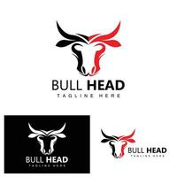 Bull Head Logo, Farm Animal Vector, Livestock Illustration, Company Brand Icon vector