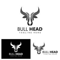 Bull Head Logo, Farm Animal Vector, Livestock Illustration, Company Brand Icon vector