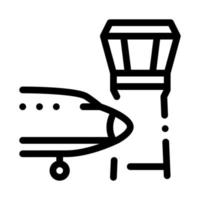air plane navigation center tower icon vector outline illustration
