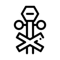 railroad crossing icon vector outline illustration