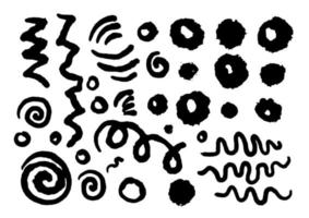 Abstract drawing, lines and dots prints vector