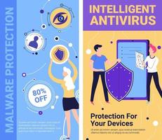 Intelligent antivirus, protection for your device vector