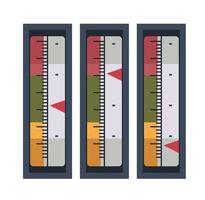 Panel with measuring tape showing results vector