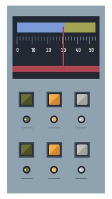 Panel with buttons and display with data vector