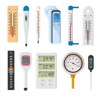 Thermometers showing temperature in celcius icon vector