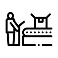 juice packaging conveyor icon vector outline illustration