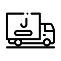 Ilustración de contorno de vector de icono de camión de entrega de jugo